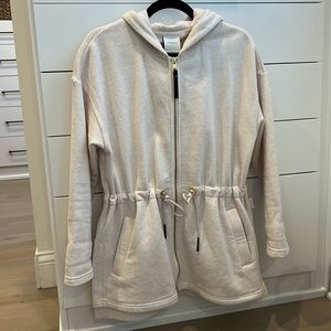 Varley Cream Zip-Up Hoodie